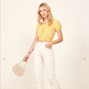 Reformation Louie Top Lemon Size S